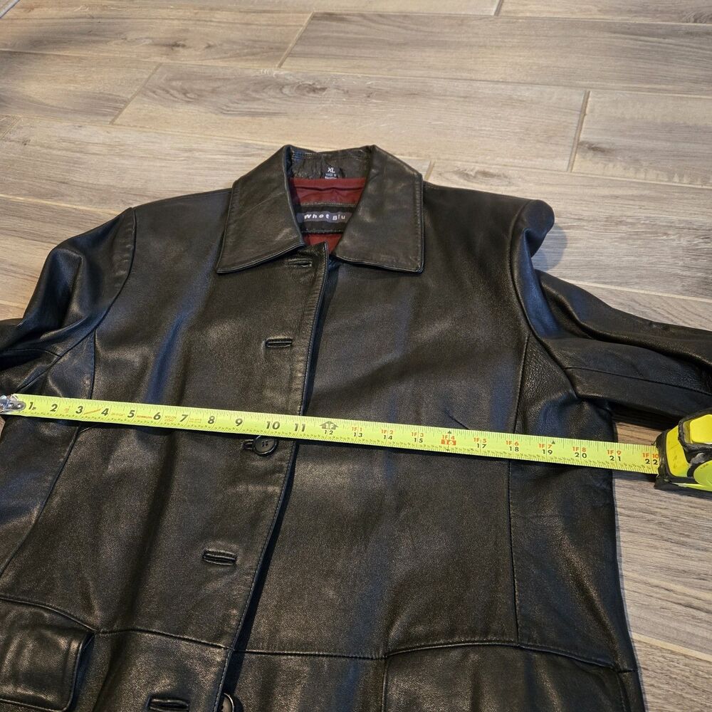Women’s Whet Blu Black Leather Jacket Size XL motorcycle, 90s matrix style - Picture 14 of 14
